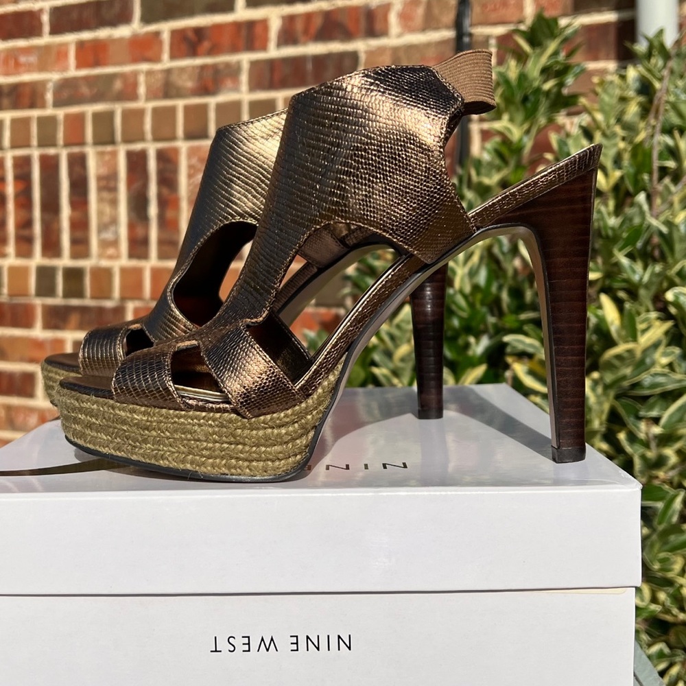 Nine West Bronze Metallic Heels